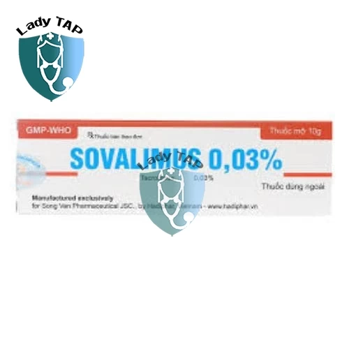 Sovalimus 0,03% 10g Dược Hà Tĩnh - Giúp điều trị các bệnh da liễu